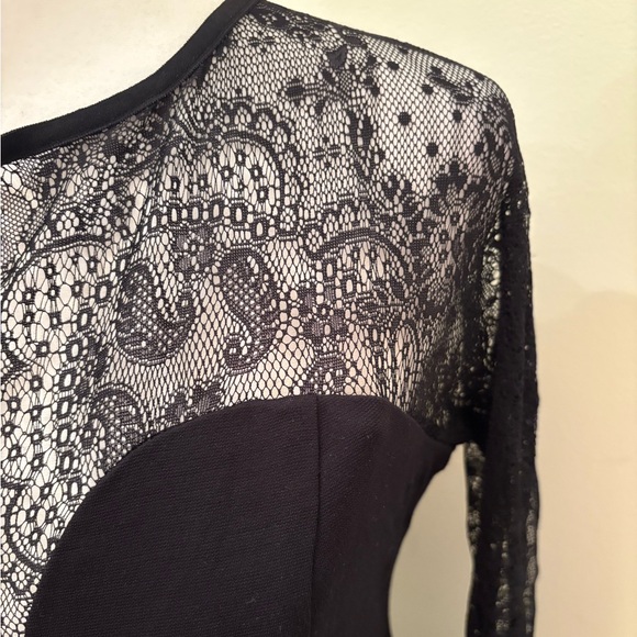 NEW Small Eva Franco by Anthropologie Greer Illusion Black Lace Dress Size 8 - Picture 8 of 16